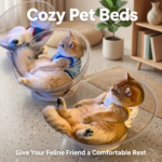 Transparent Bowl-Shaped Swivel Cat Bed – Modern Pet Nest